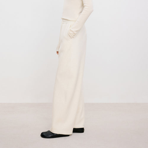 Vanilla White Curved Pants