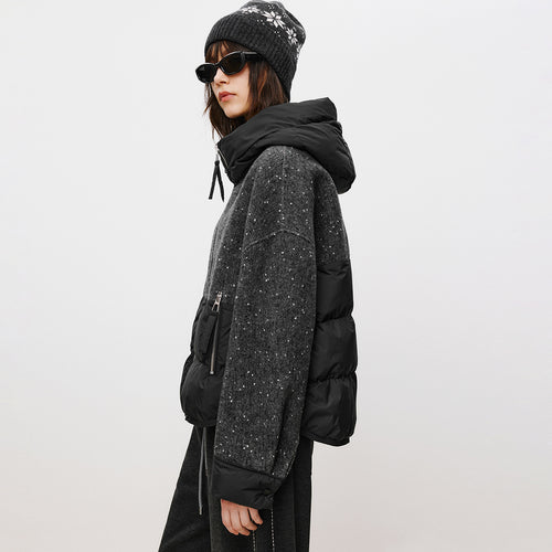 Black Sesame Spliced Down Jacket