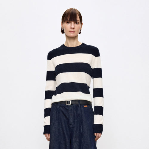 Prussian Blue Stripe Sweater