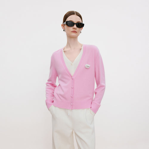 Pink Mist Mock-Layer Cardigan