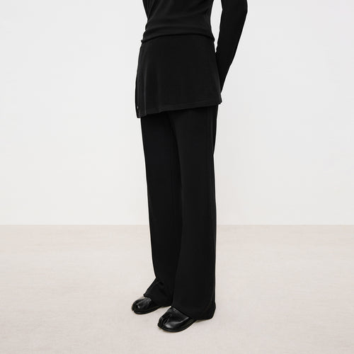 Detachable Overlay Flare Pants