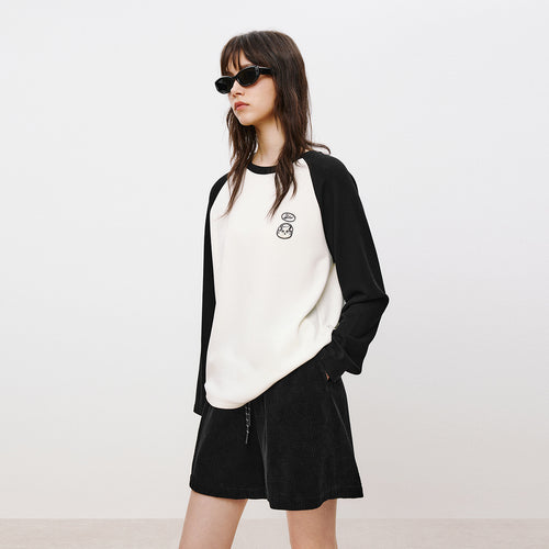 Black & White Raglan Sleeve Tee