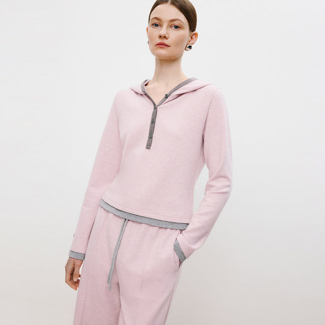 Light Pink Fitted Hoodie