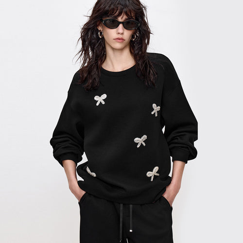 Bow Rhinestone Sweatshirt