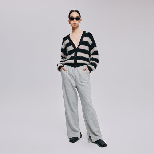 Classic Black and White Stripe Cardigan