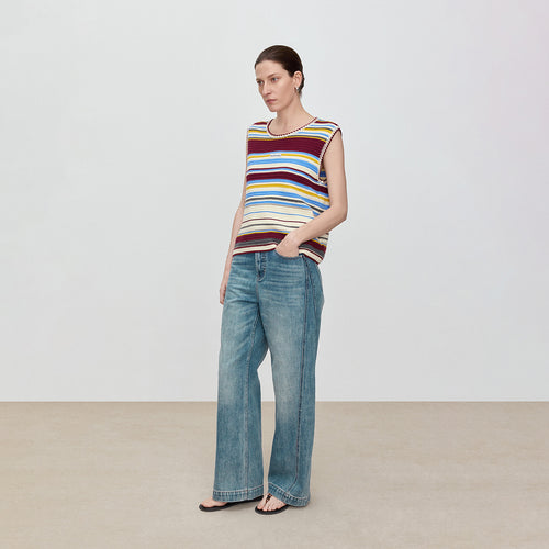 Tiramisu Striped Knitted Vest