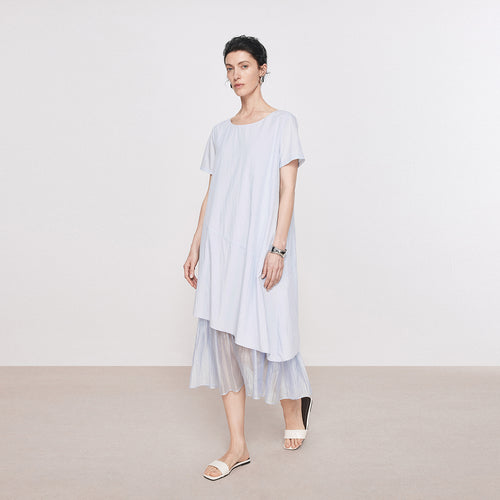 Sea Salt Blue Patchwork Dress