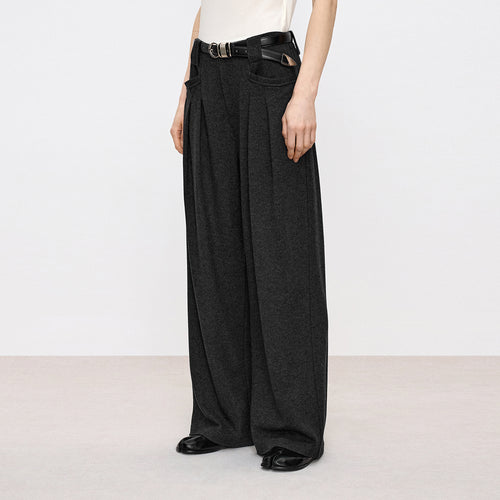 Meteor Grey Pleated Pants