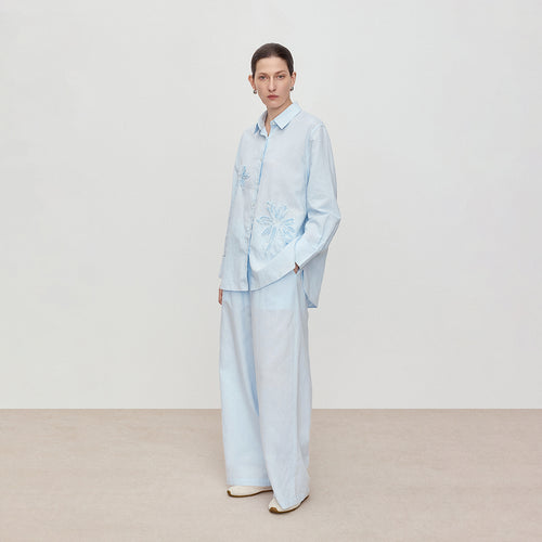 Sea Salt Blue Linen Shirt