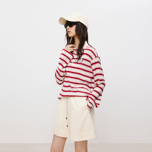 Cat Stripe Polo Sweater