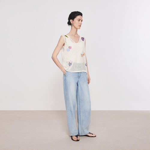 Little Happiness Openwork Tank Top