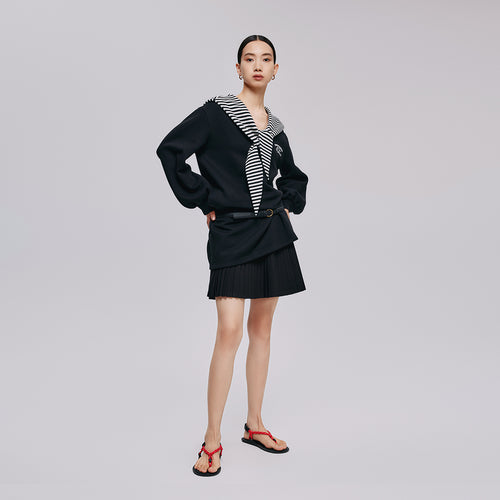 Sailor Collar Sweatshirt Dress