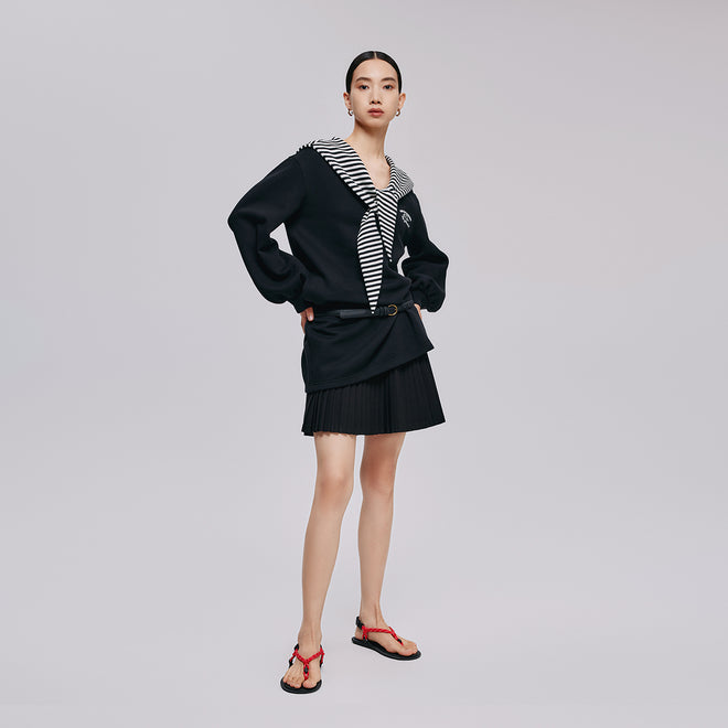 Sailor Collar Sweatshirt Dress