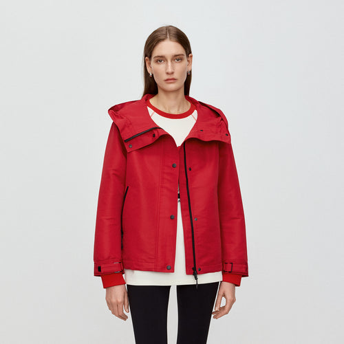 Lucky Red Windproof Hard Shell Trench Coat