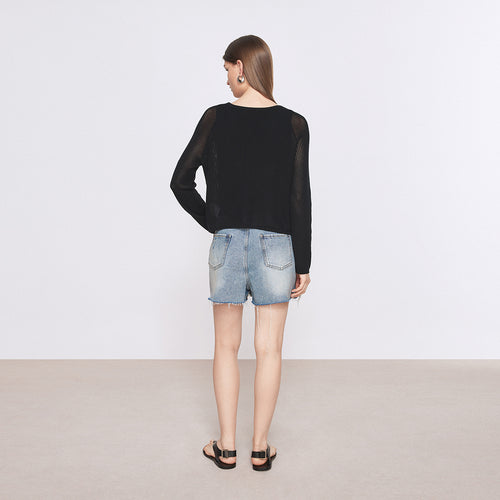 Distressed Denim Skort