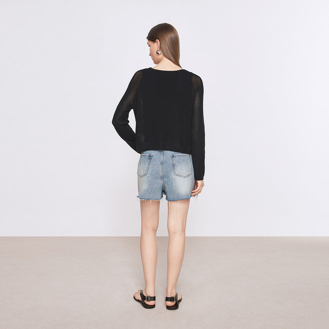 Distressed Denim Skort