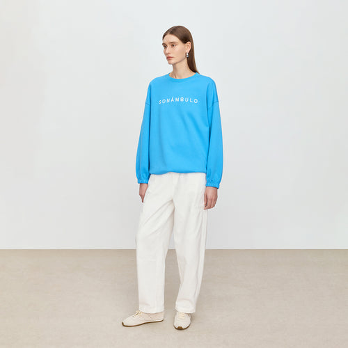 Sky Blue Casual Sweatshirt