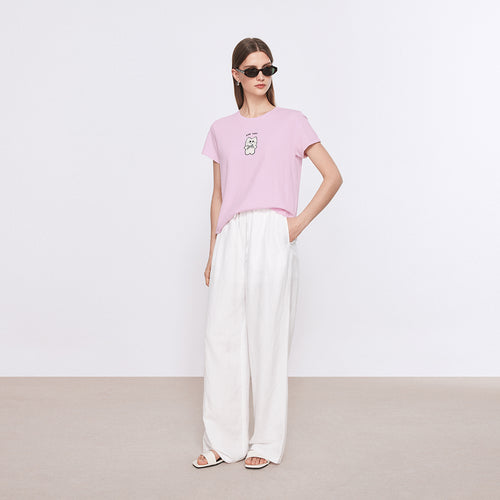 Relaxed White Linen Pants
