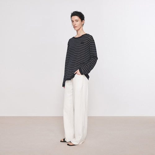 Relaxed Straight White Pants