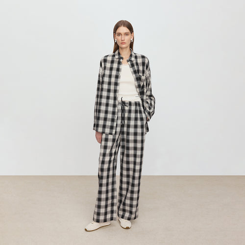 Black & White Vintage Plaid Shirt