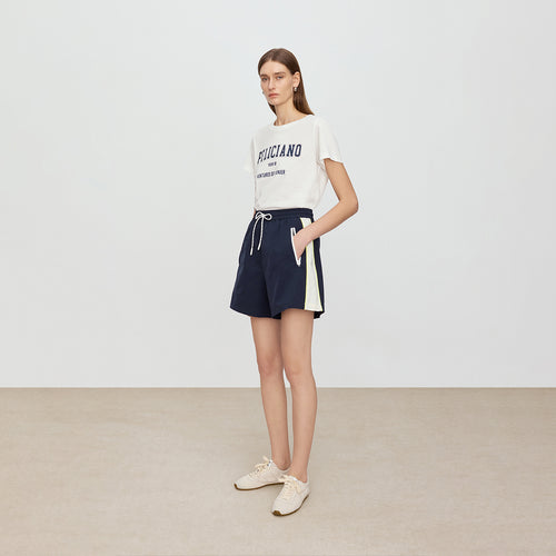 Deauville Blue Color-Block Shorts