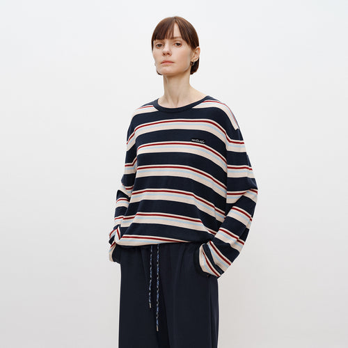 Sea Salt Raspberry Stripe Sweater