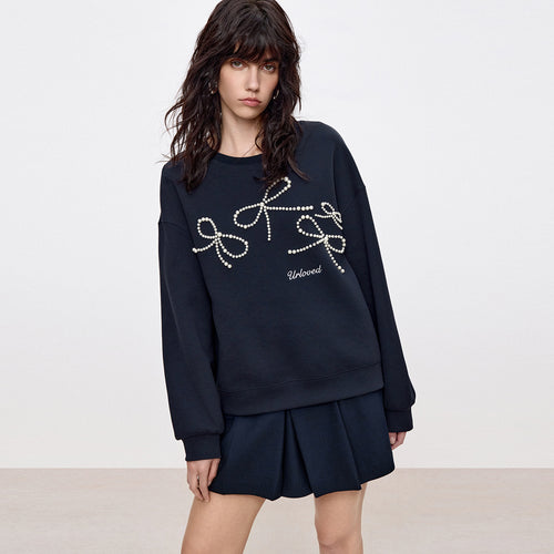 Bow Beaded Sweatshirt