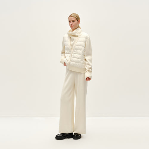 Cream White Cashmere Knit Pants