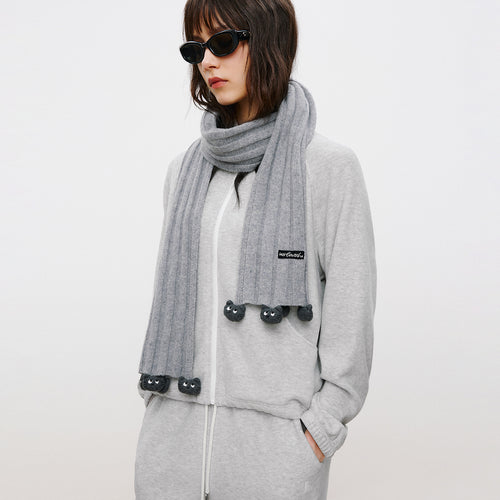 Coal Cat Fuzzy Scarf