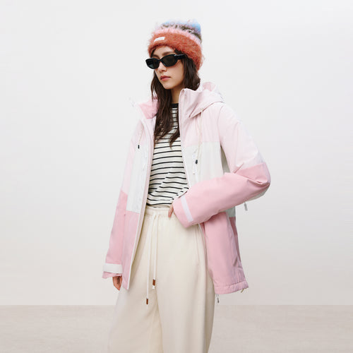 Color-Block Pink Ski Jacket