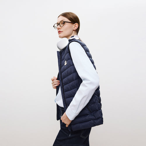 Cat Trim Navy Down Vest