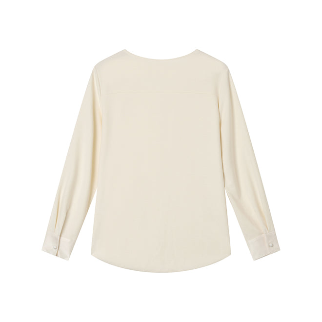 Little Golden Bean Acetate Splicing Top