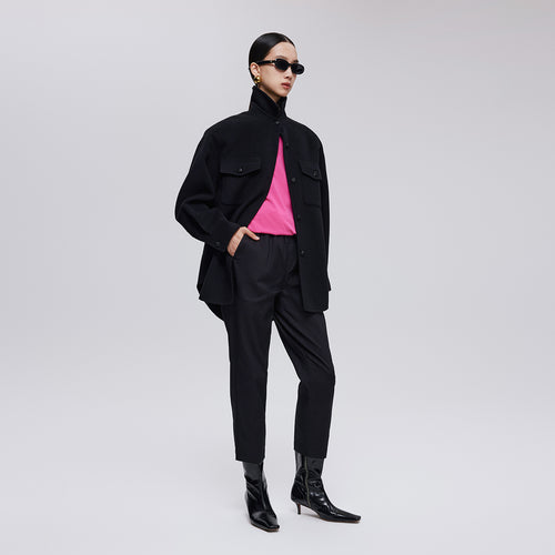 Wool Cashmere Shirt Coat