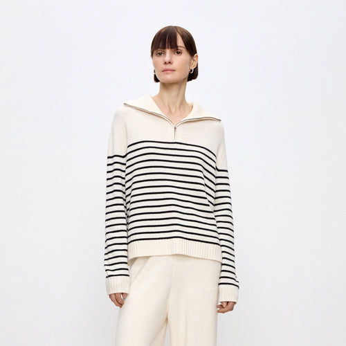 Coconut Milk Dark Chocolate Polo Sweater