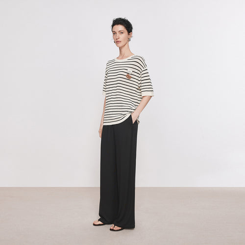 Striped Cat Knit Tee