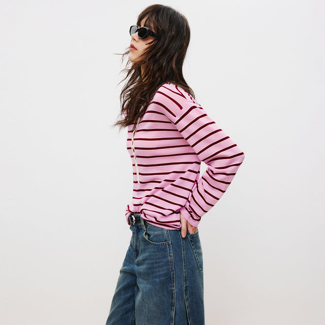 Berry Cheesecake Henley Sweater
