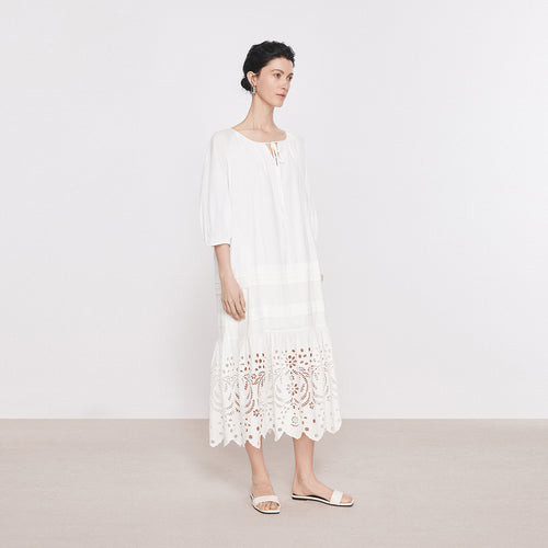 Summer Vacation Embroidered Dress