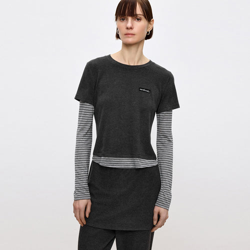 Soft Heart Mock-Layer Tee