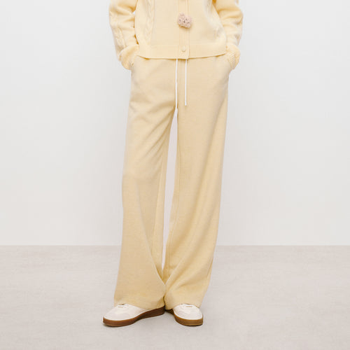 Buttery Cream Straight-Leg Pants