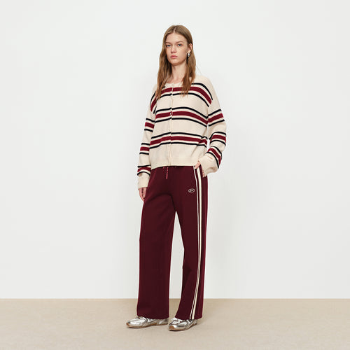 Wine Stained Cherry Straight Leg Pants