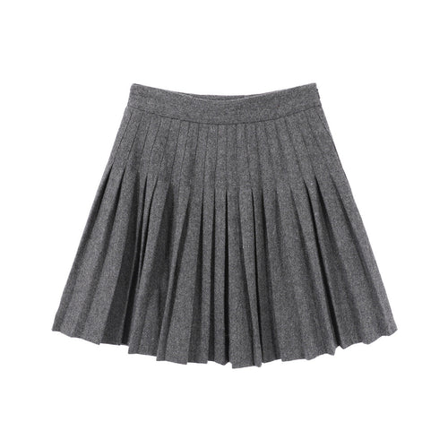 Gold Button Pleated Skirt