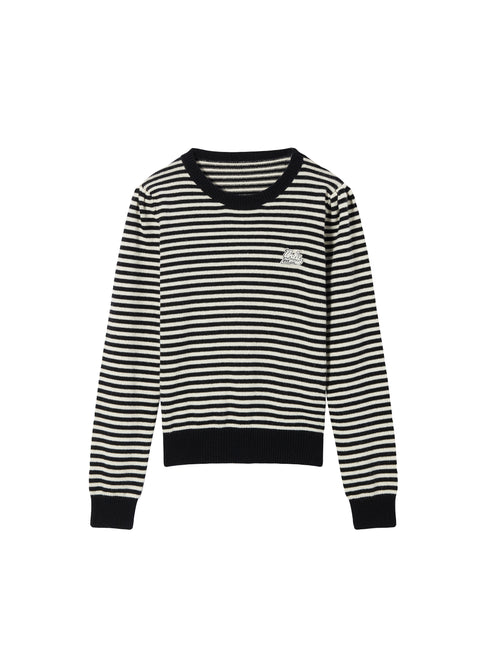 Bubble Sleeve Striped Sweater