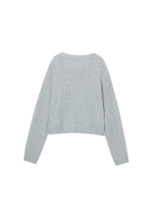 Classic Cableknit Cropped Cashmere Knit