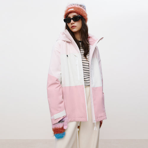 Color-Block Pink Ski Jacket