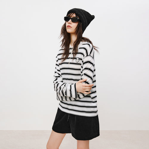 Cat Stripe Polo Sweater