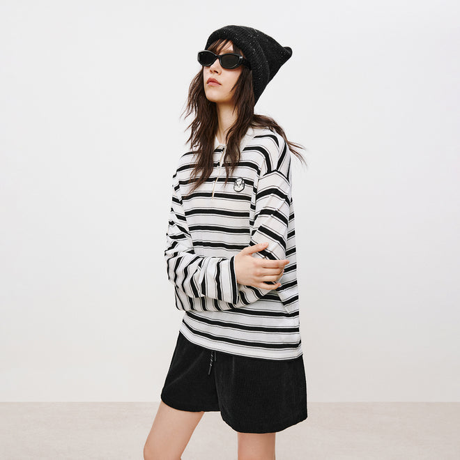 Cat Stripe Polo Sweater