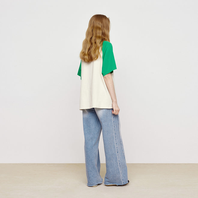 Fun Color Blocked Wide Board Tee Green