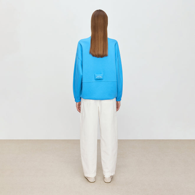 Sky Blue Casual Sweatshirt