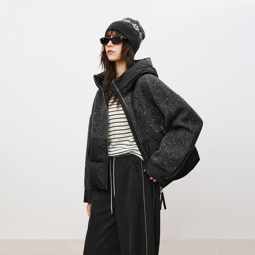 Black Sesame Spliced Down Jacket