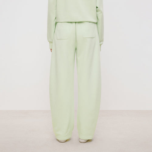 Cat Fleece Sweatpants in Light Green